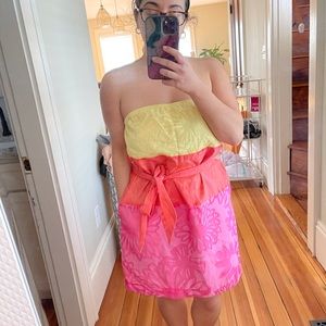 lilly pulitzer strapless burnout dress